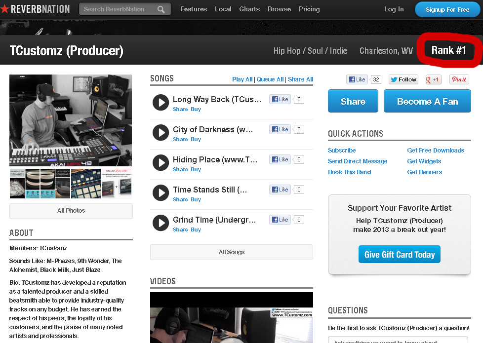 Reverbnation Charts Com